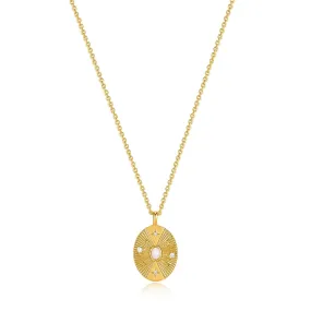 Ania Haie Gold Scattered Stars Kyoto Opal Disc Necklace