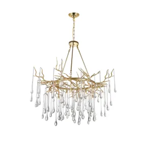 ANITA 12 LIGHT CHANDELIER-GOLD LEAF