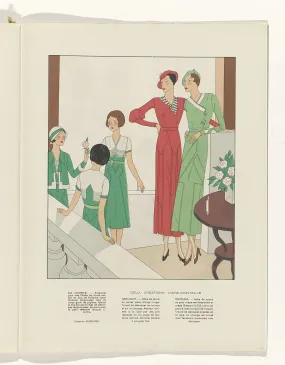 Art - Got - Beauté, Feuillets de l' élégance féminine, Juin 1932, No. 142, 12e Année, p. 23, H. Rouit, 1932 Canvas Print