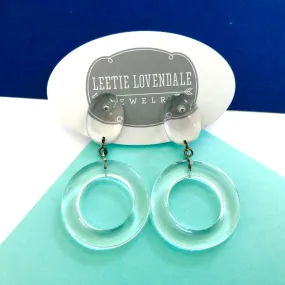 Crystal Clear Donut Drop Earrings