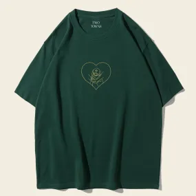 Customised Photo Outline Tee in Forest Green