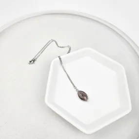 Faceted Agate Crystal Silver Necklace