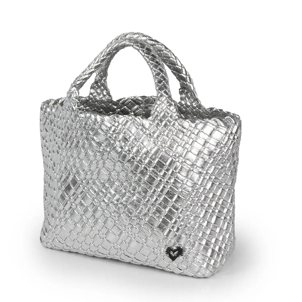 NEW: Brandon Small Woven Tote - Silver