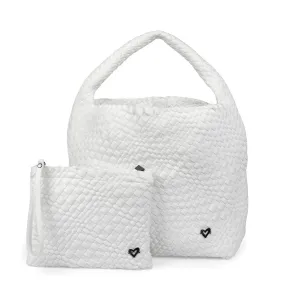 NEW: Langford Woven Hobo Tote - White