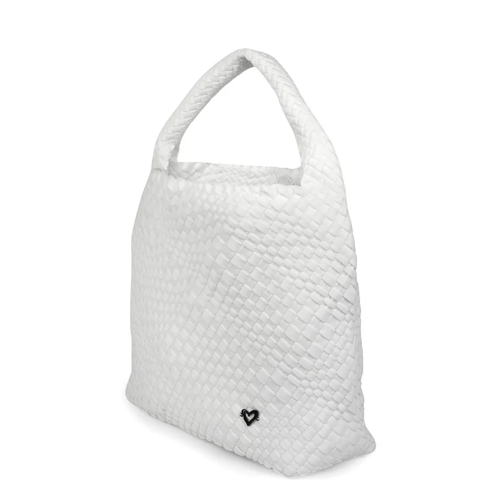 NEW: Langford Woven Hobo Tote - White