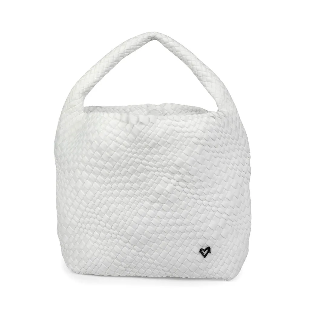 NEW: Langford Woven Hobo Tote - White