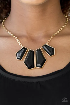 Paparazzi Accessories  - Get Up And GEO #N328 Box 4 - Gold Necklace