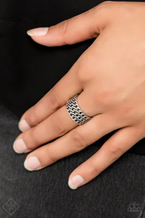 Paparazzi Accessories  - Metro Maker Silver Fashion Fix Ring July 2019