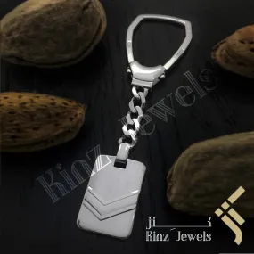 Personalized Italian Premium Silver Keychain V