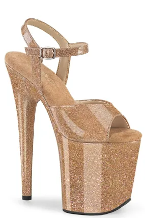 Pleaser USA Flamingo-809GP 8inch Pleasers - Gold Glitter