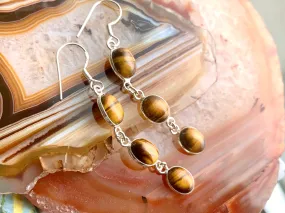 Tiger’s Eye Akoni Earrings - Triple Drop